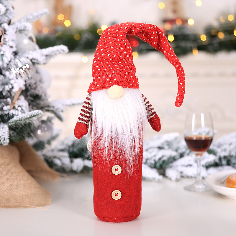 SOURCE Manufacturer Christmas Decoration Supplies Red Wine Bottle Champagne Set Christmas Forest Man Bottle Cover Hotel Dining Table Supplies