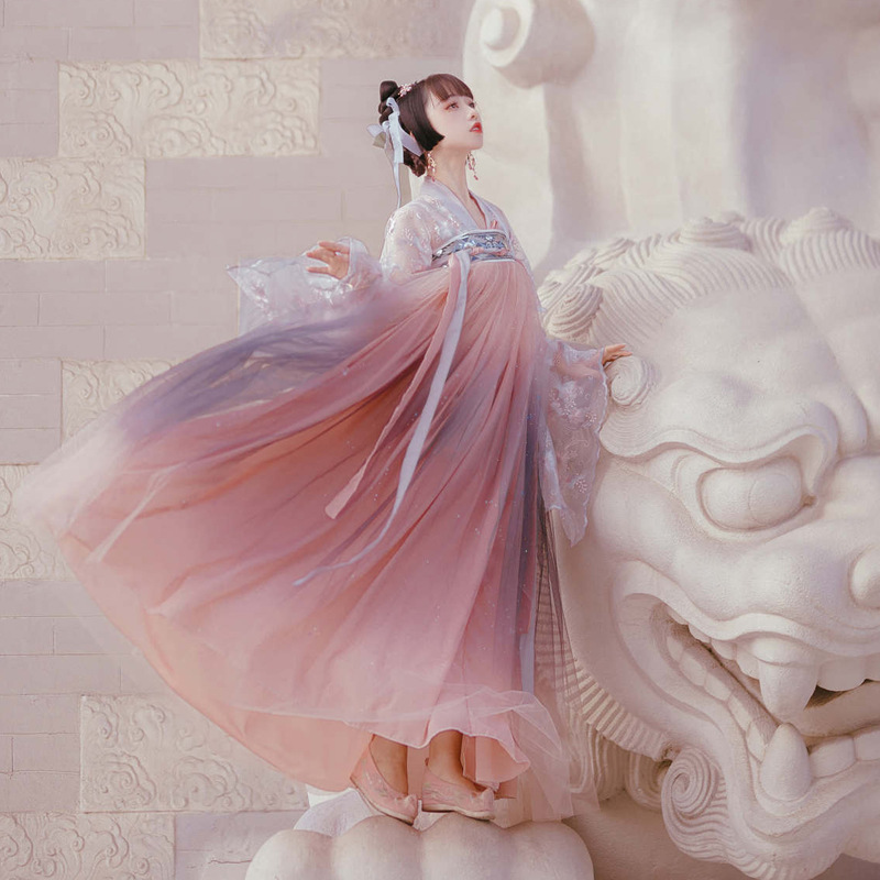 汉服风仙气学生飘逸古风女装超仙齐胸齐腰襦裙古装女秋小个子