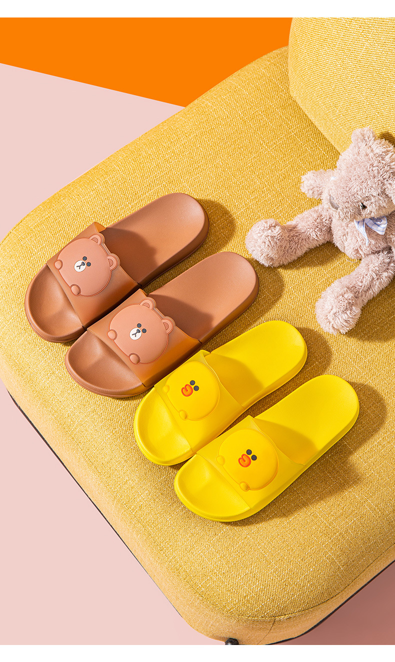 新款凉拖鞋布朗熊拖鞋软底塑料拖鞋女夏天室内居家浴室凉拖鞋男