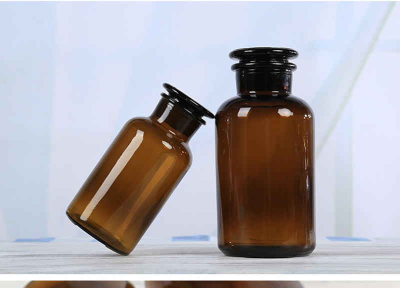 批发直销60ml棕色小口试剂瓶广口磨砂实验室玻璃瓶磨口棕色药瓶