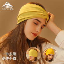 acusa千禧y2k街头篮球包裹头巾黑白棉四面使用印花hiphop小众配饰