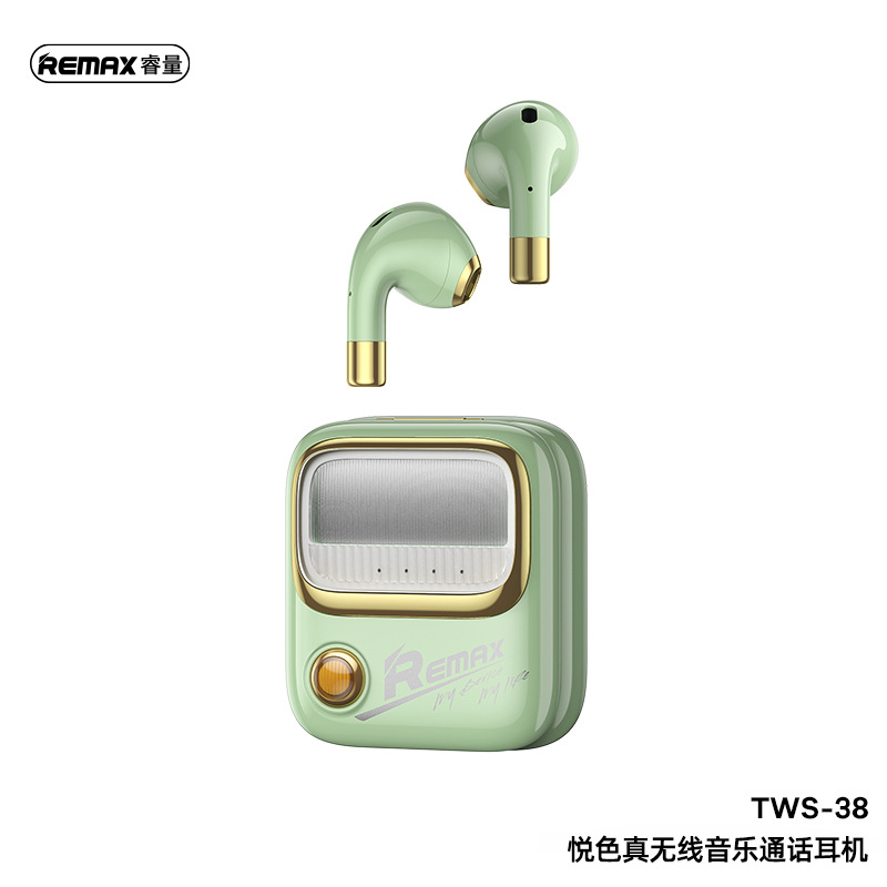 remax睿量 悦色tws真无线蓝牙5.0复古双耳时尚音乐通话耳机tws-38