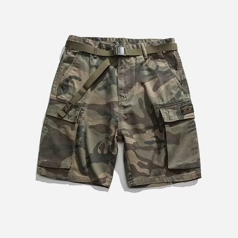 夏季美式多口袋迷彩工装短裤男潮牌ins余文乐休闲五分裤宽松中裤
