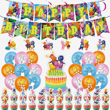 新品 花园小尖兵 生日节日派对装饰用品卡通插旗螺旋气球横幅套装
