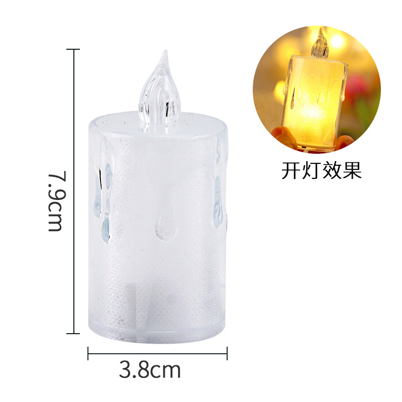 Cross-Border New Arrival LED Electronic Candle Transparent Shell Tealight Luminous Christmas Acrylic Tearful Candle Wholesale