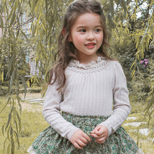 2023秋款草莓珊韩国童装儿童女孩洋气蕾丝领长袖打底衫实拍现货