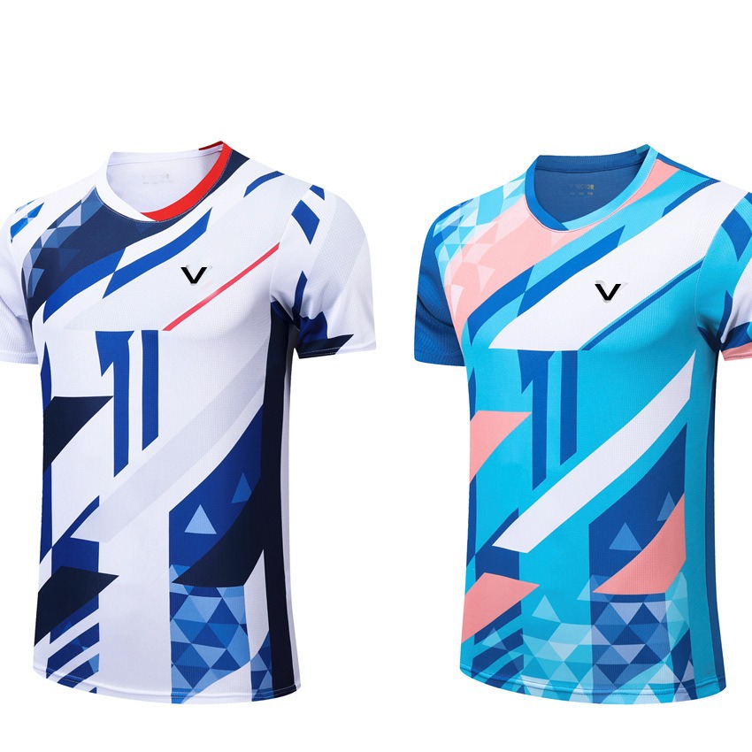 新款速干羽毛球服男女透气排球乒乓球衣短袖运动队服男女童夏6300