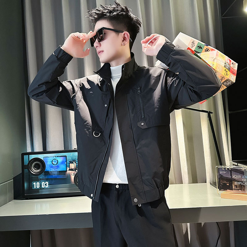 春装新款社会小伙店主风潮男夹克外套-阿里巴巴