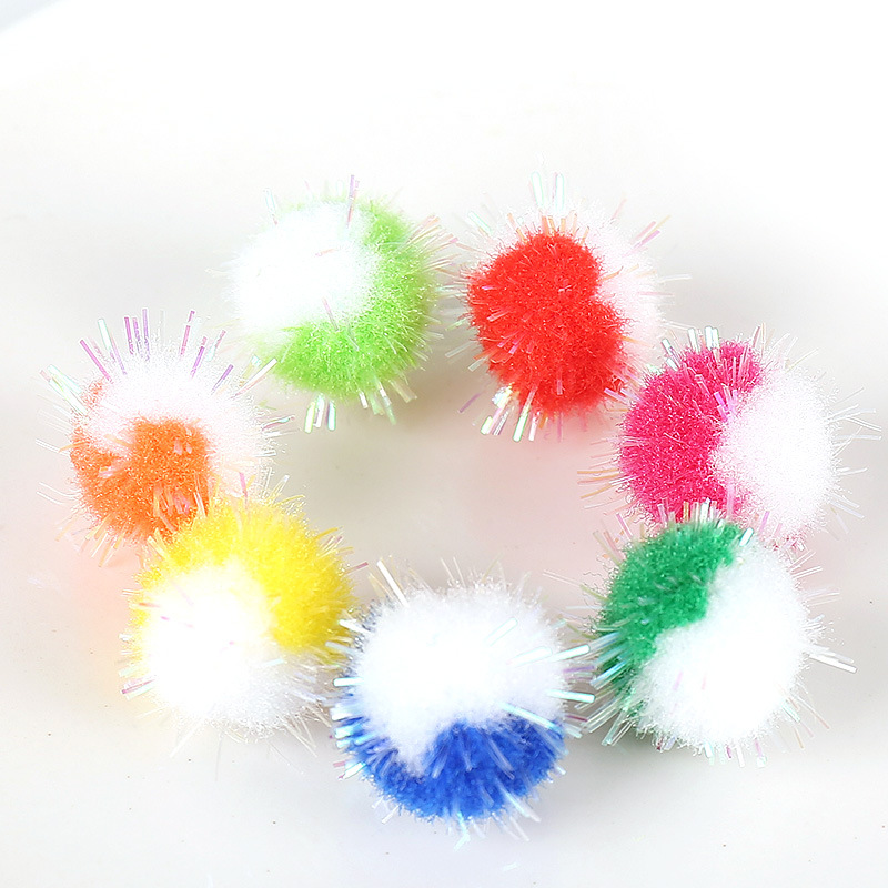 Cross-Border 1.5cm Mixed Color Gold Leaf Polypropylene Fiber Small Hair Ball DIY Handmade Clothing Home Textile Accessories Accessories Pompons Customization