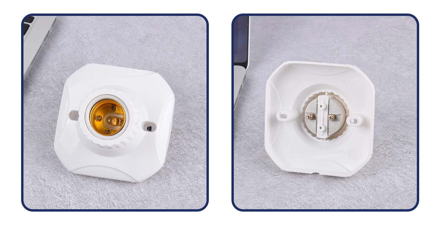 陶瓷灯座灯头悬吊式螺纹灯座白色明装家用胶木灯口e27螺口灯座