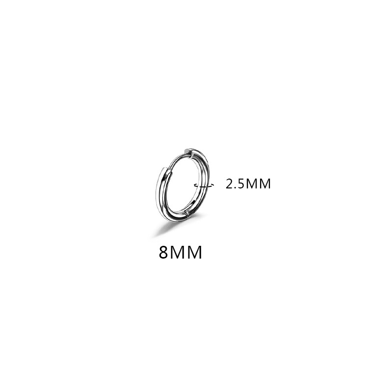 Men's Stainless Steel Earrings Simple Personality round Wire Earrings Titanium Steel Earrings Neutral European and American Earrings Circle Earrings for Women