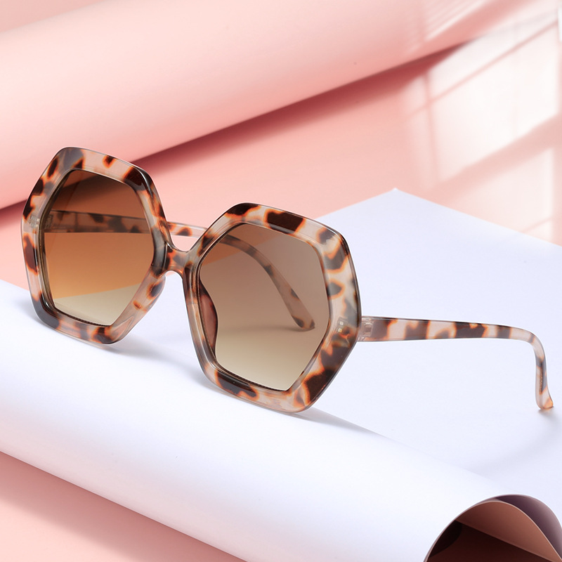 2021欧美复古六边形太阳镜潮流街拍大框不规则墨镜女跨境走秀眼镜