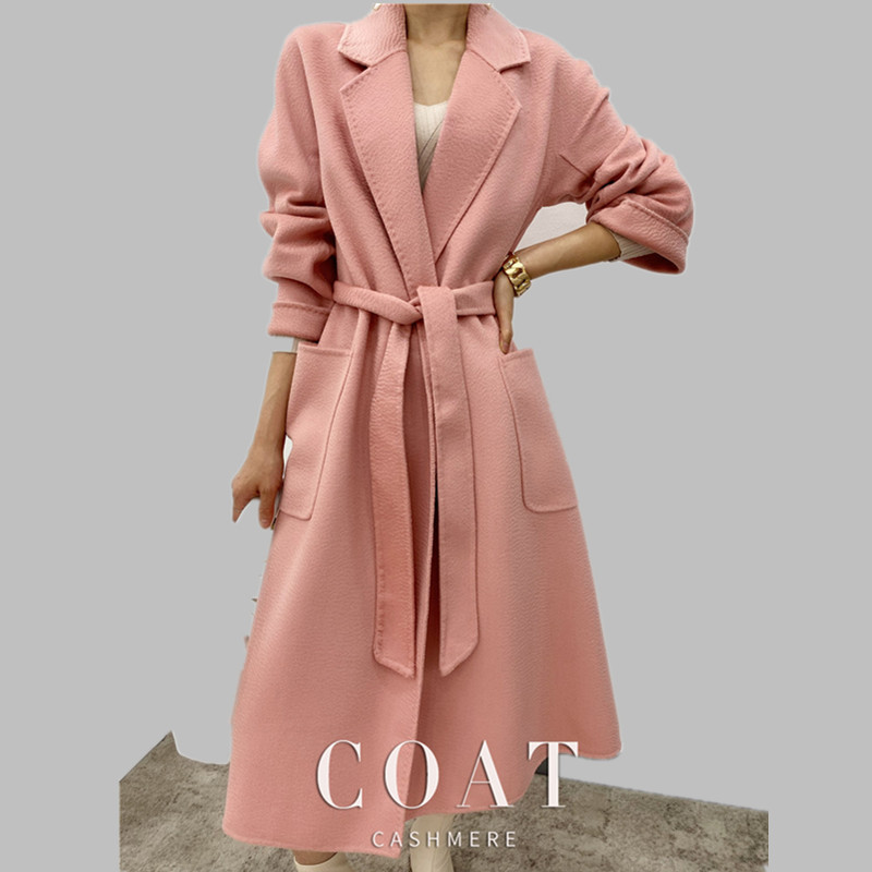 三十而已顾佳同款水波纹双面羊绒大衣女中长款宽松气质毛呢子外套