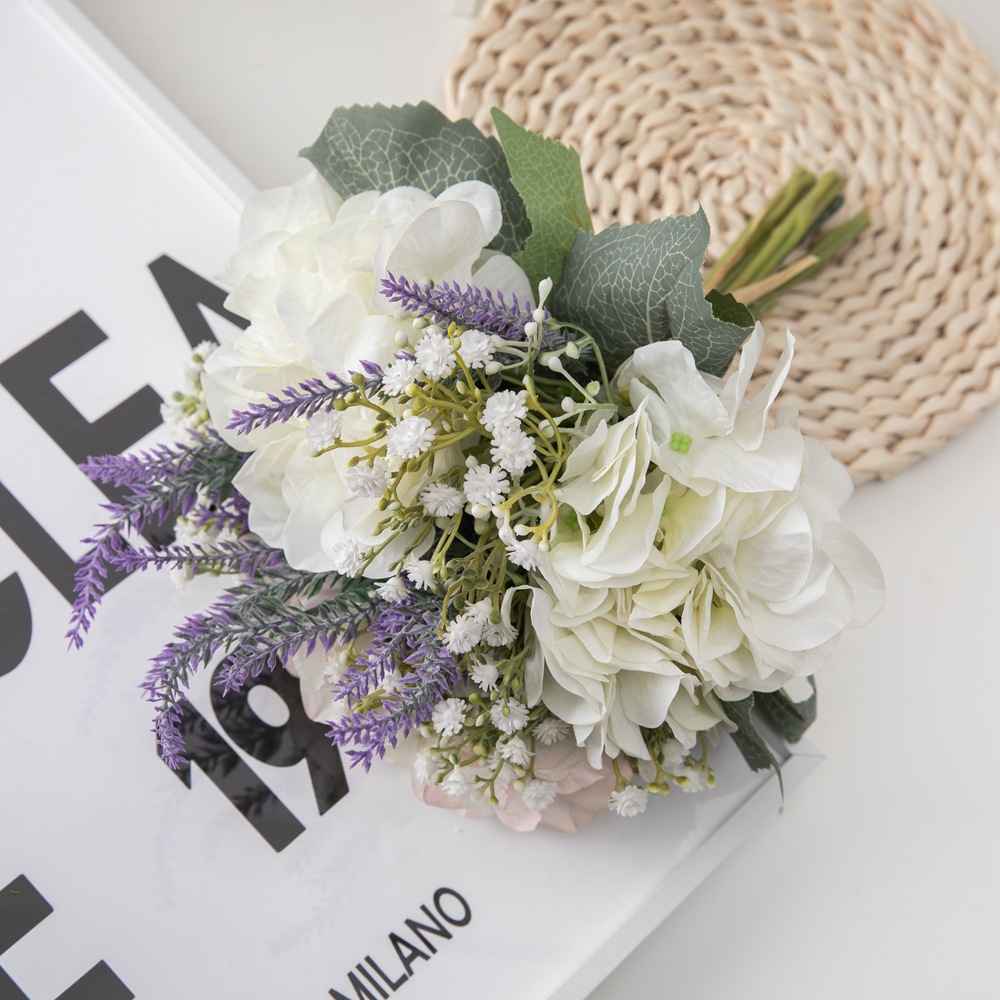 瓦勒莉绣球束仿真花装饰花设计婚庆手捧花束墙饰墙挂跨境cf01047