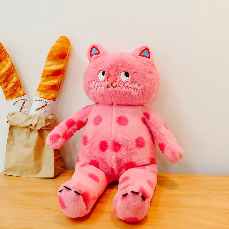 Internet Celebrity Same Style Xiaohongshu Cute Polka Dot Cat Pillow Plush Toy Cat Doll Toy Doll Pillow Gift