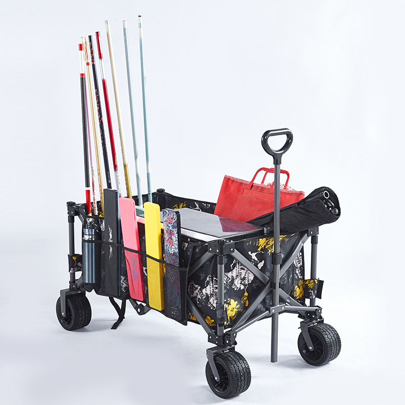 伯义钓鱼拉杆车黑坑专用战车可折叠渔具小拉车户外手拉车野营地车