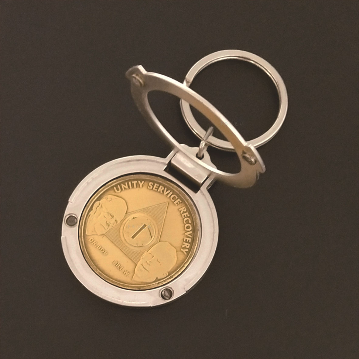 超市推车代币硬币广告钥匙圈链环挂件 制作logo 美元欧元代币扣