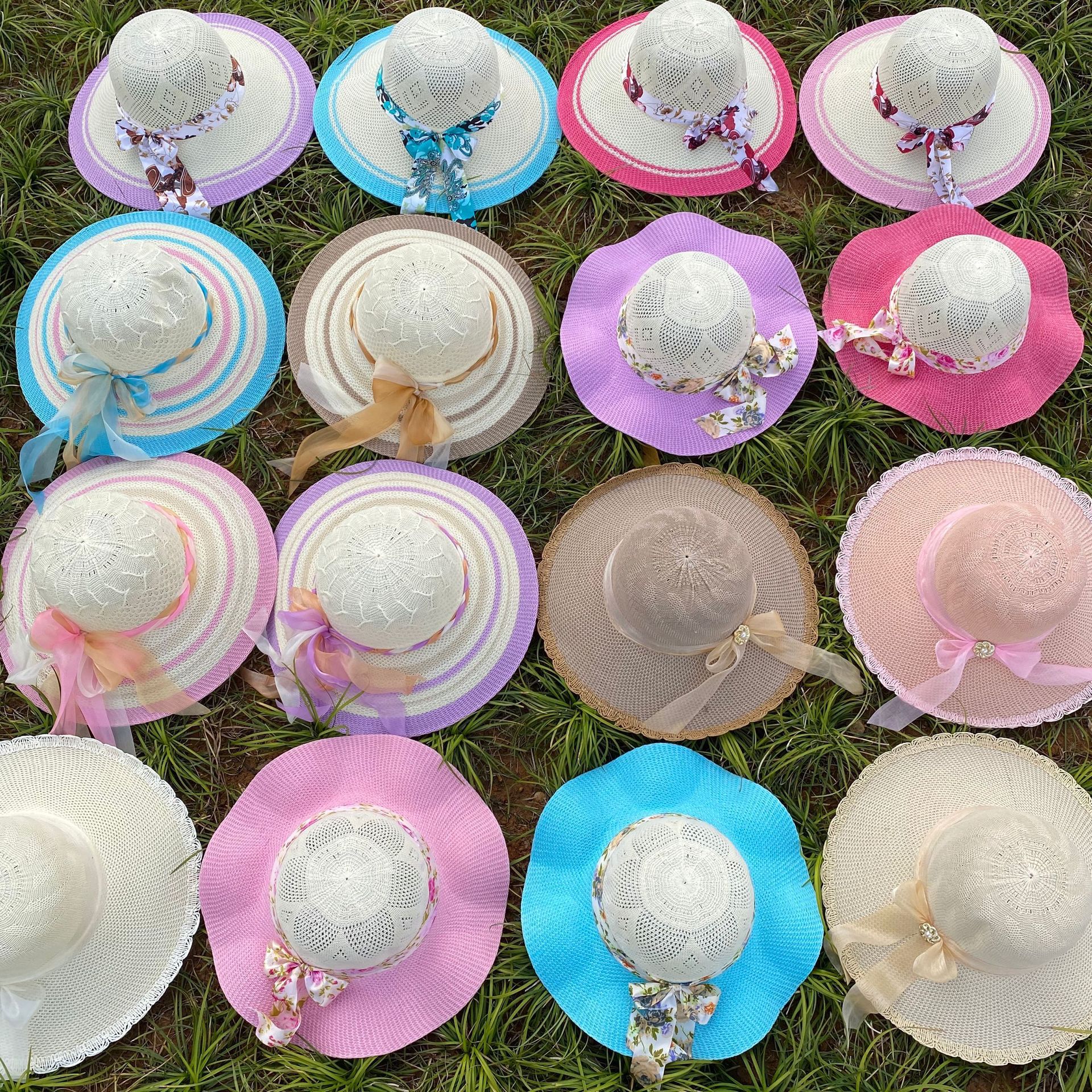 地摊批发夏凉帽2024新款韩版女士春夏季防晒太阳帽大沿草帽遮阳帽