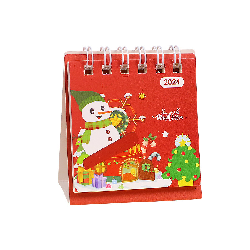 2024 Cartoon Christmas Desk Calendar Cute Mini Small Desk Calendar Desktop Decoration Student Calendar Christmas Gift
