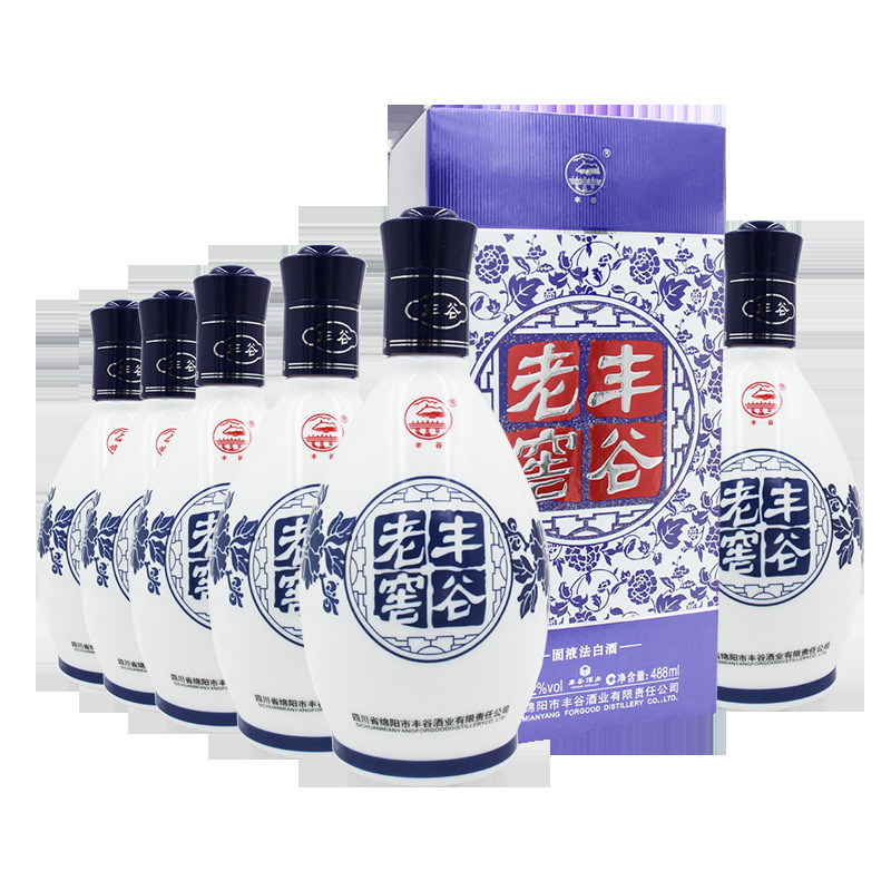 丰谷酒业 丰谷老窖酒52度488ml*6瓶整箱装四川白酒固态法白液酒