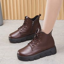 包邮高帮马丁靴女靴新款潮流厚底靴子淑女简约时尚皮靴保暖百搭女