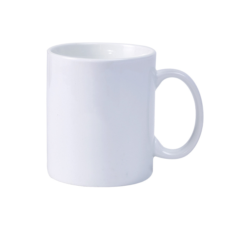 Mug Simple White Porcelain Ceramic Cup Thermal Transfer Coated Cup Sublimation Cup Festival Gift Lettering Advertising Cup