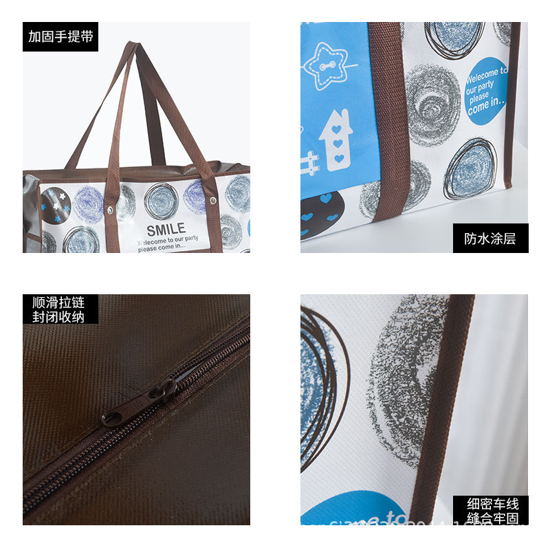 Portable Waterproof Non-Woven Fabrics Luggage Bag Organize and Organize Bags Thickened Woven Bag Moving Packing Bag Factory Direct Sales