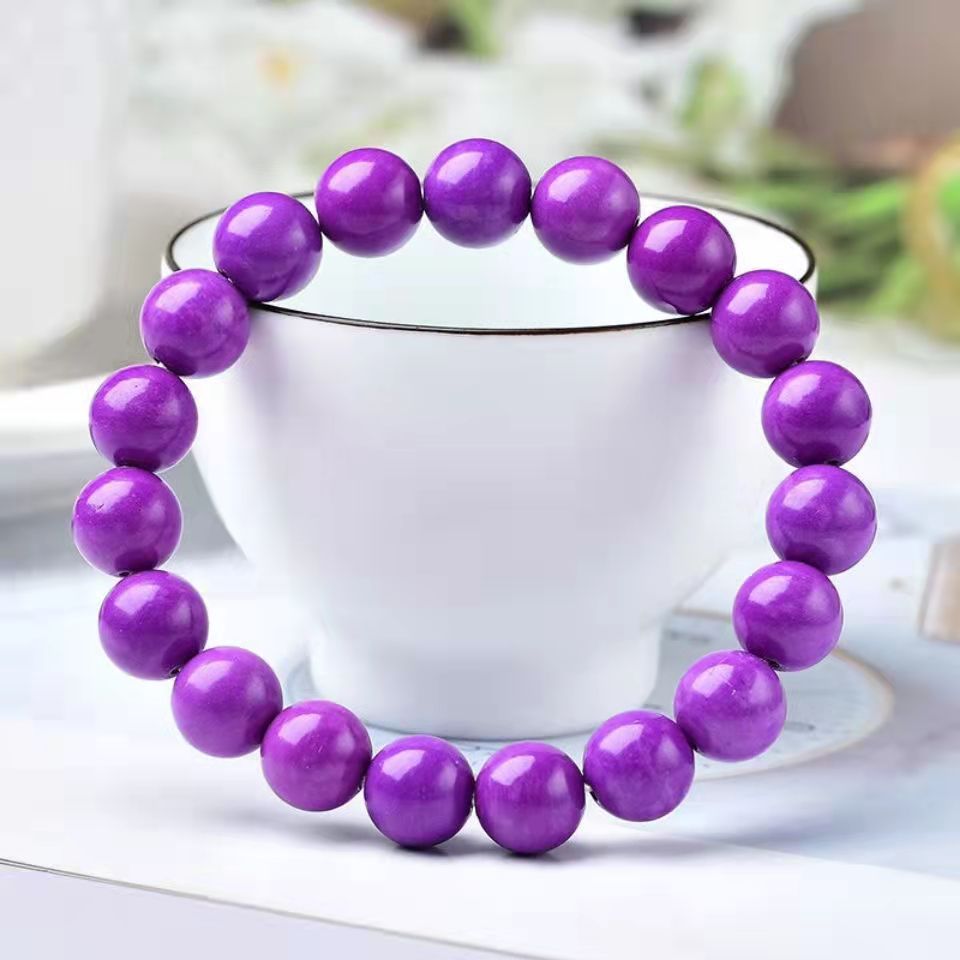 紫云母项链塔链香芋紫色云母石圆珠手链套装女款饰品水晶七夕礼物