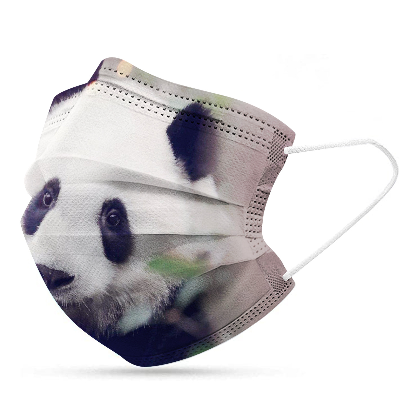 成人儿童一次性防尘面罩50个装mask跨境可爱卡通熊猫印花口罩批发