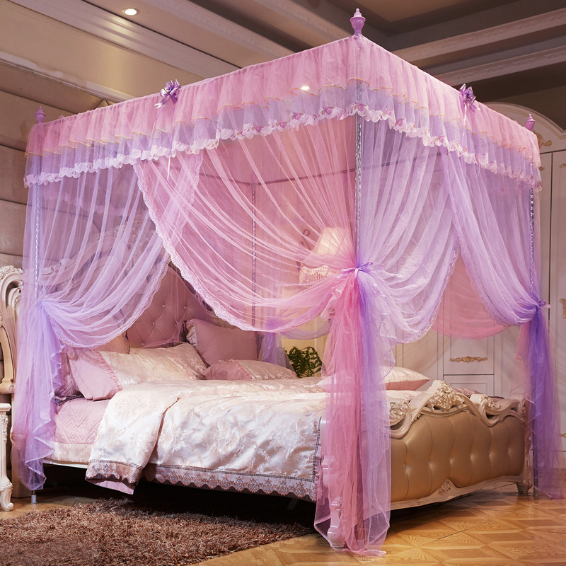 Summer Princess-Style Floor Mosquito Net Three-Door Encryption Reinforcement Bed Curtain Single Double Children's Beds Mosquito Nets Gauze Tent