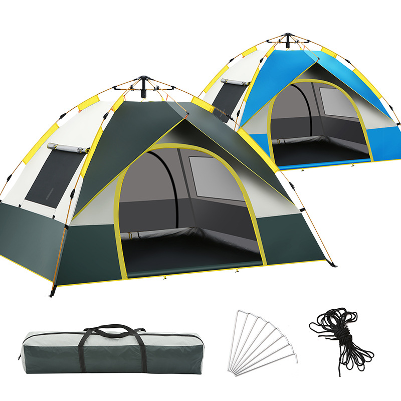 factory in stock outdoor camping tent 2-3-4 people automatic tent quickly open sun protection camping tent wholesale