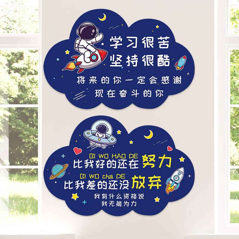 儿童励志标语挂牌卧房间学生鼓励高考学习装饰挂教室门牌贴纸