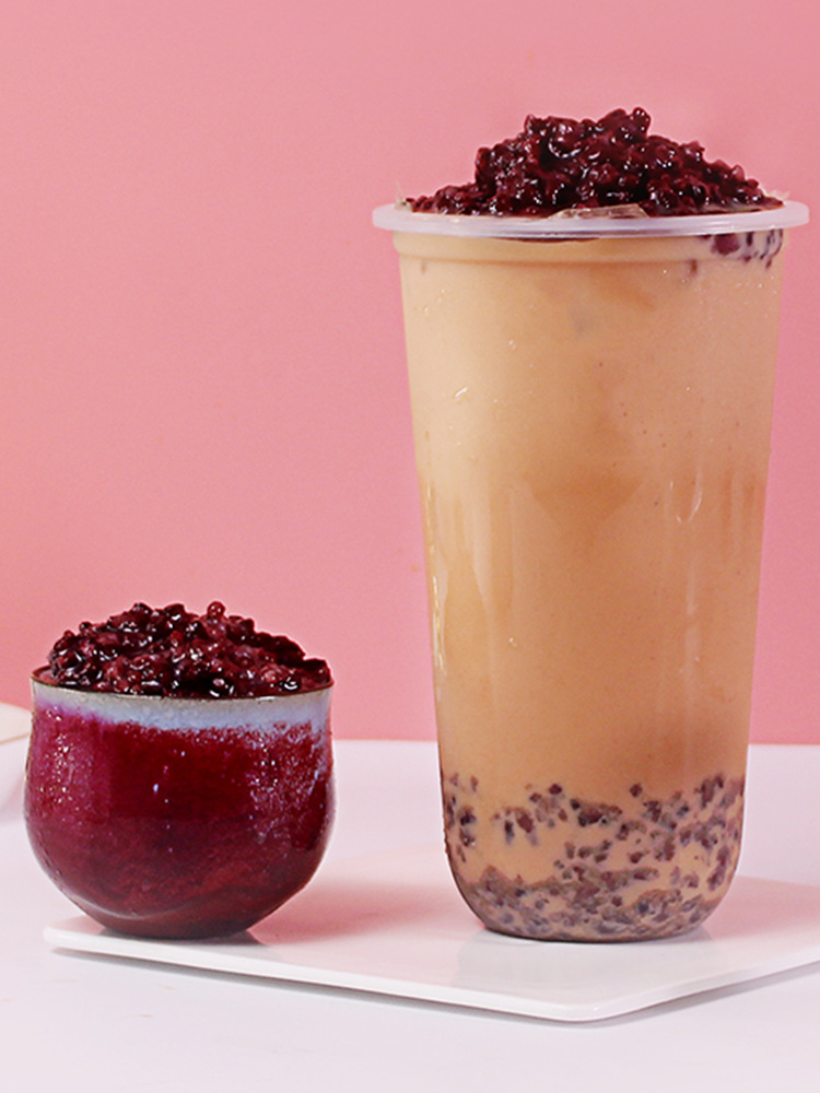 拾度果茶黑米罐头奶茶店专用甜品血糯米紫米面包夹心配料即食930g