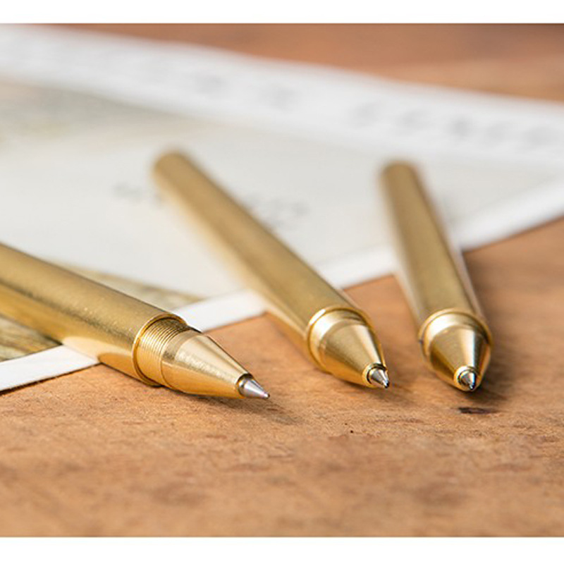 金属签字笔定 制logo全铜制作金色外壳中性笔铜笔礼品笔-阿里巴巴