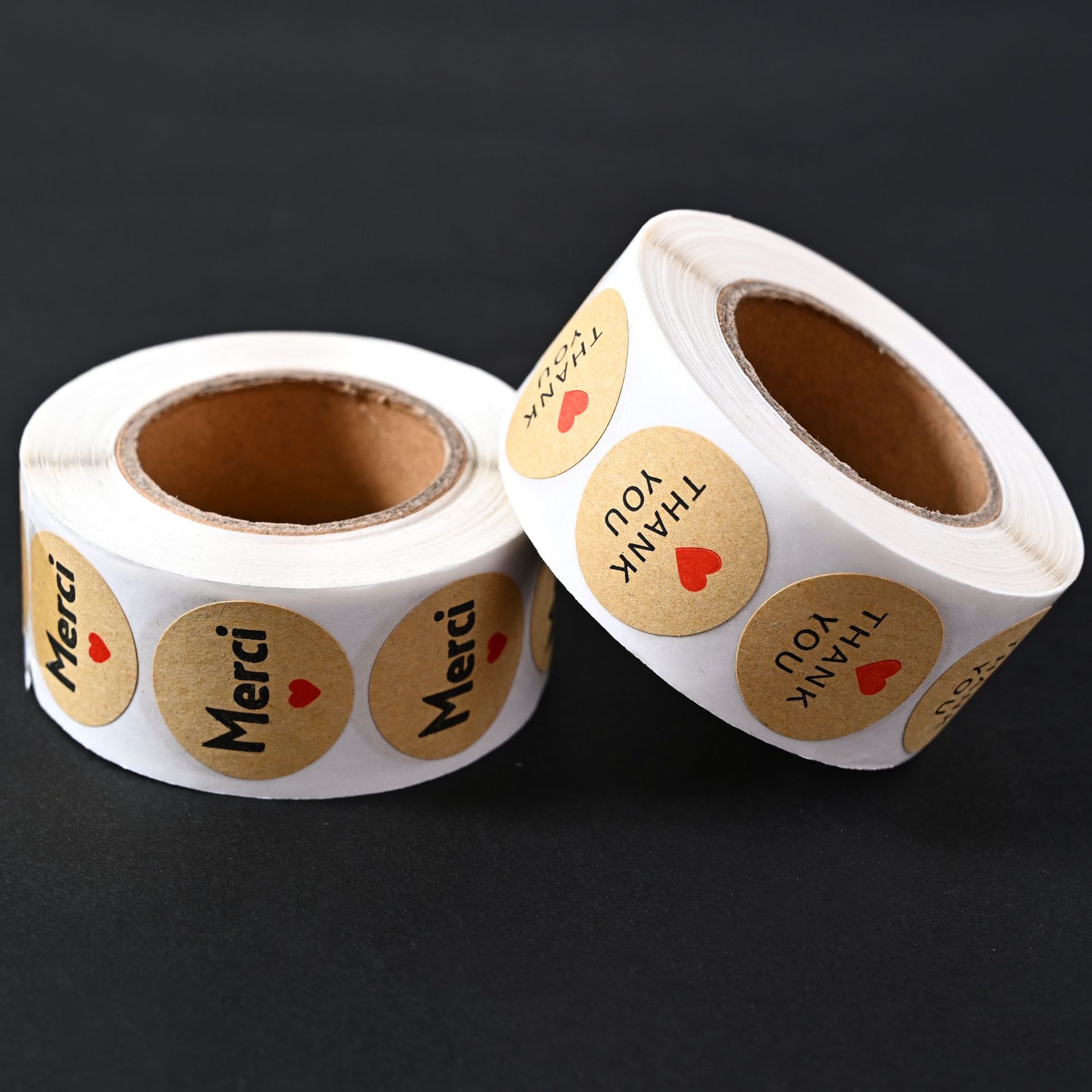 牛皮纸标签 装饰贴纸圆形封口贴手工制作烘焙节日感谢你礼品包装