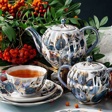 轻奢田园风茶具套装月光系列咖啡杯碟宫廷风瓷器茶杯碟茶壶下午茶