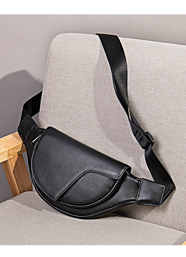 mva跨境2021新款男士胸包斜挎包 时尚复古头层牛皮挎包男潮现货