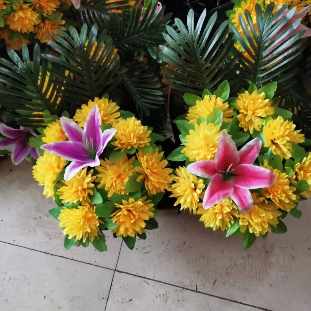 清明手捧花 千顺殡葬祭祀墓碑花 小花圈 花莲 量大从优