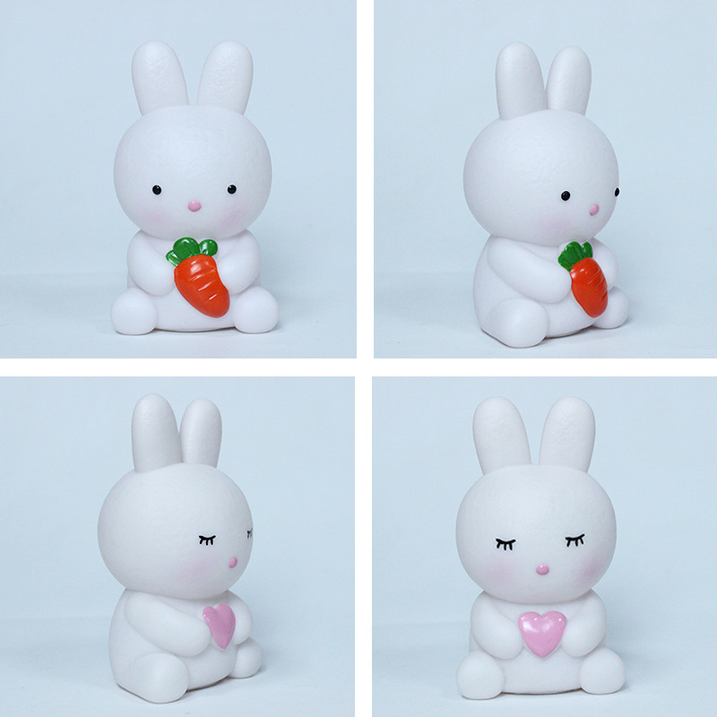 Creative Led Small Night Lamp Cute Luminous Bunny Light Room Bedside Lamp Decoration Vinyl New