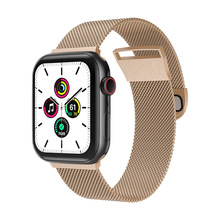 苹果金属手表带米兰尼斯双节卡扣款磁吸表带适用苹果手表带双磁