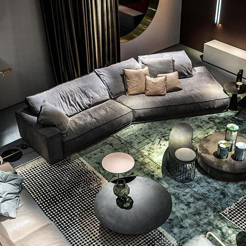 意式沙发科技布baxter异形贵妃组合北欧客厅弧形布艺斜角大小户型