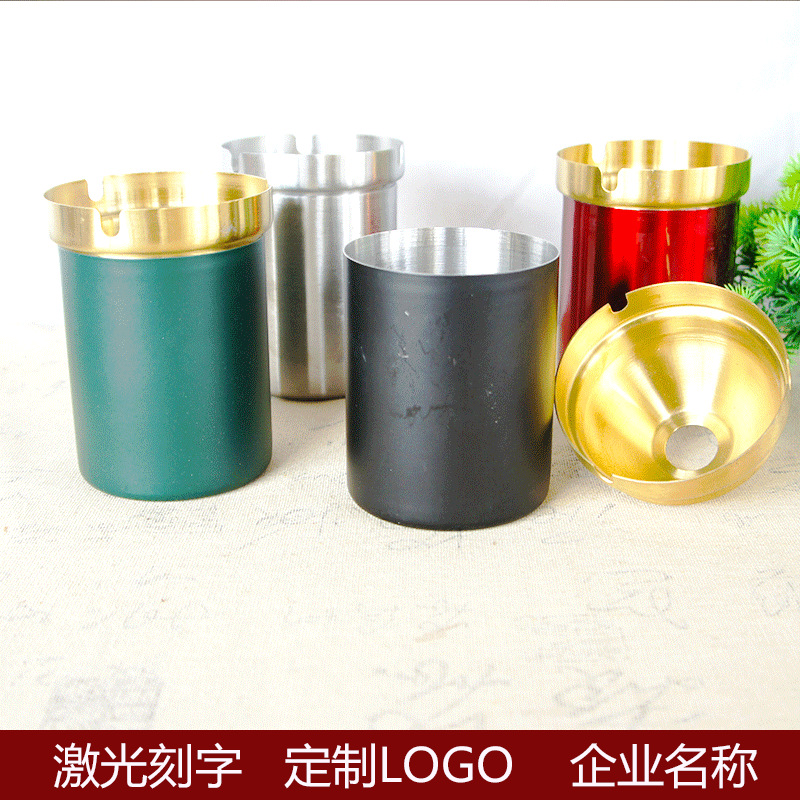 Special Offer Stainless Steel Ash Tray Household Living Room Office Ashtray with Lid Creative Nordic Gold Cover round Ashtrays