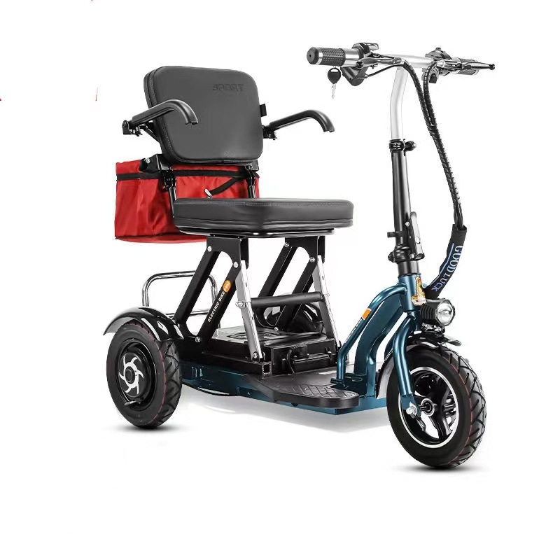 跨境出口老人折叠三轮车代步电瓶车自行车家用老年专用电动车汽车