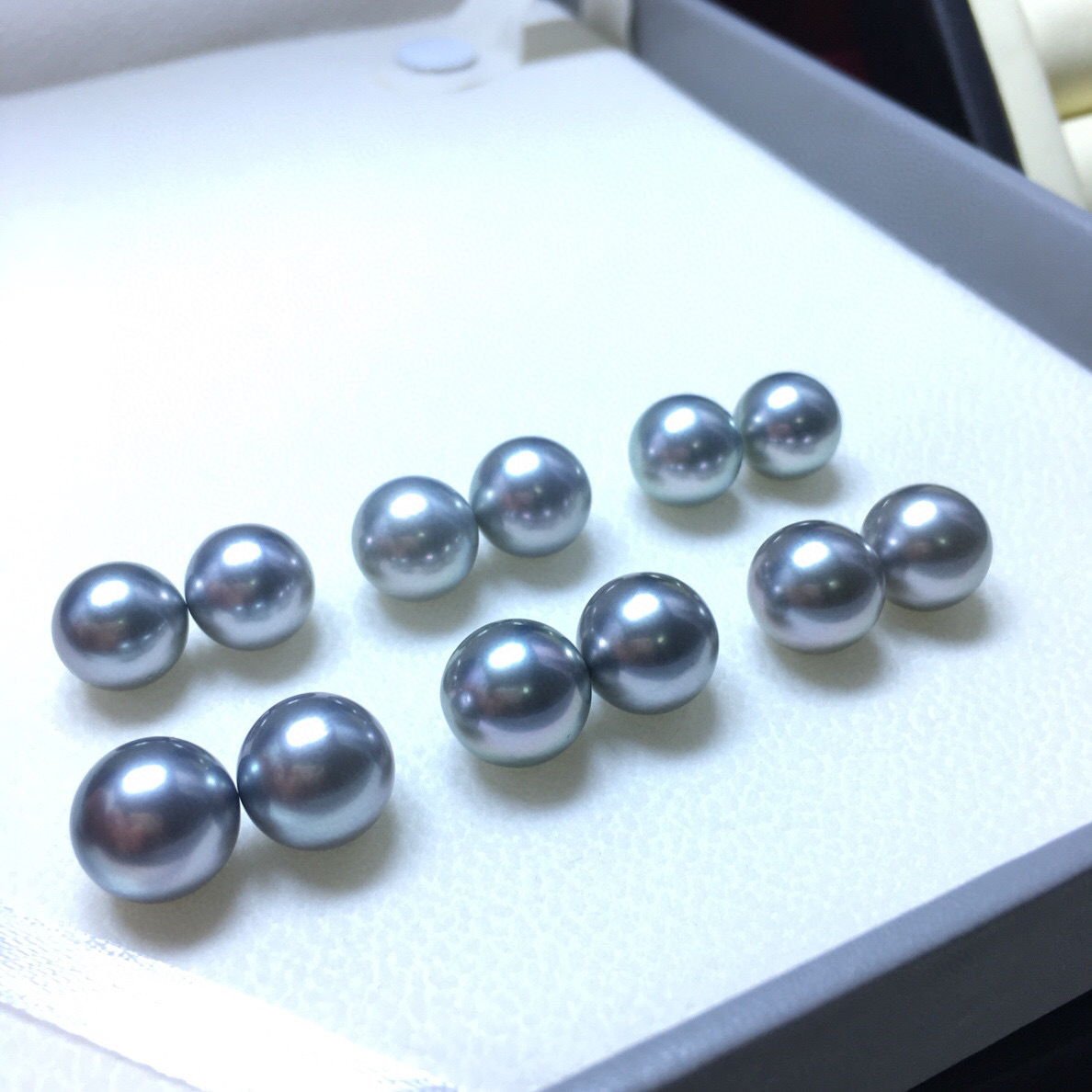 大溪地海水珍珠 铂金灰珍珠海水珍珠  强光圆形微瑕