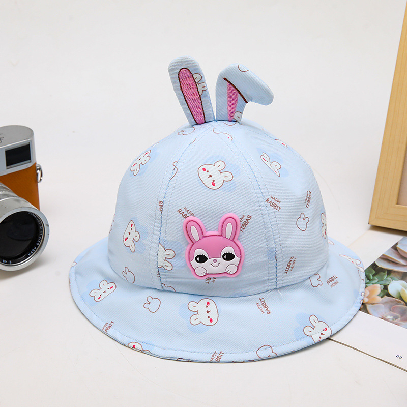 Children's Hat Summer Sun-Proof Beach Hat Baby Sunhat Spring and Autumn Cute Bucket Hat New Cute Rabbit