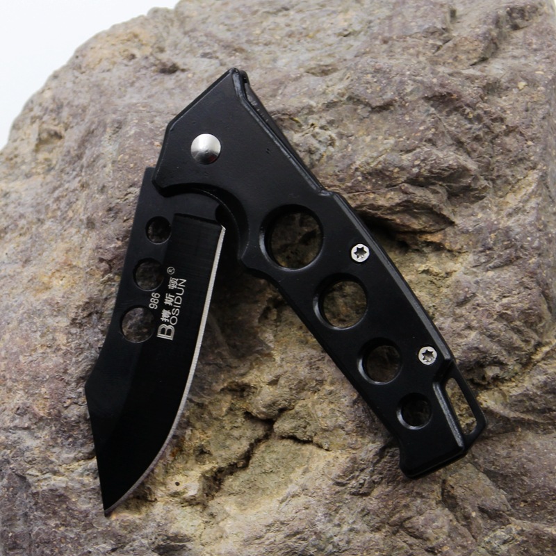 博斯顿986不锈钢折叠刀 高硬度随身携带小刀 野外求生开刃刀 军刀