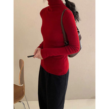 斯托尔16针48支100.美丽诺羊毛领两翻领针织衫女秋冬气质百搭上衣