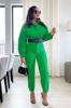 ZC-3626 Cross border Europe and America Shirt collar Jumpsuits Ladies temperament Waist Show thin sexy Long sleeve Jumpsuits