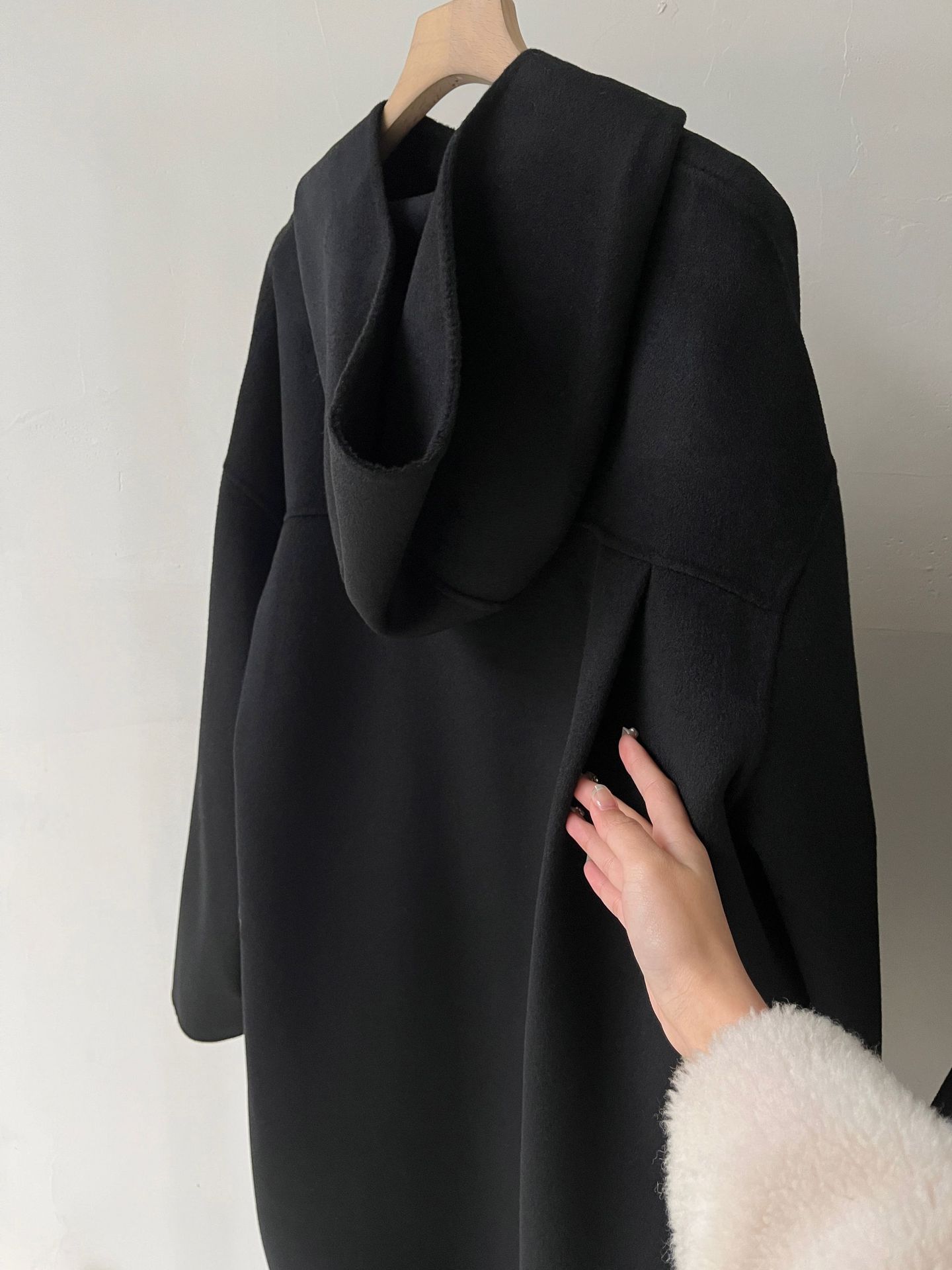 2023现韩东大门秋冬新款羊毛简约休闲双面毛呢手工气质大衣女外套