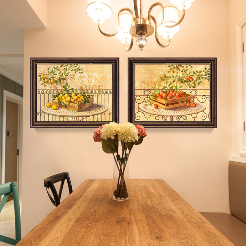 硕果累累 美式餐厅装饰画客厅厨房饭厅墙面挂画 水果简美简欧壁画